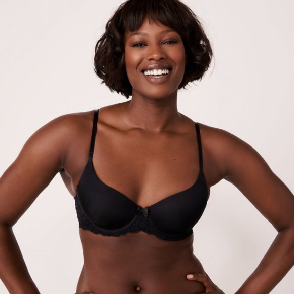 La Vie En Rose Lightly Lined Black Bra 38C - Picture 2 of 3